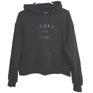 Forever 21 Black Heart and Mind Graphic‎ Hoodie Sweatshirt Size S